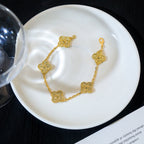 [Plus&Max]LUCKY CLOVER 5-MOTIF BRACELET - BRONZING