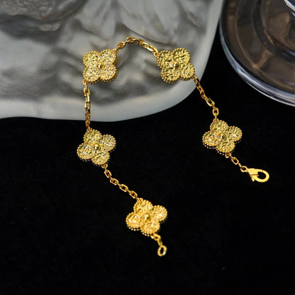[Plus&Max]LUCKY CLOVER 5-MOTIF BRACELET - BRONZING