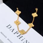[Plus&Max]LUCKY CLOVER 5-MOTIF BRACELET - BRONZING