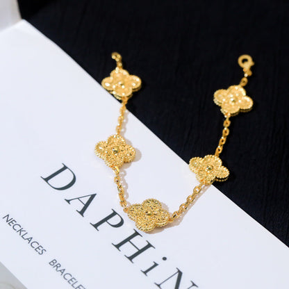 [Plus&Max]LUCKY CLOVER 5-MOTIF BRACELET - BRONZING