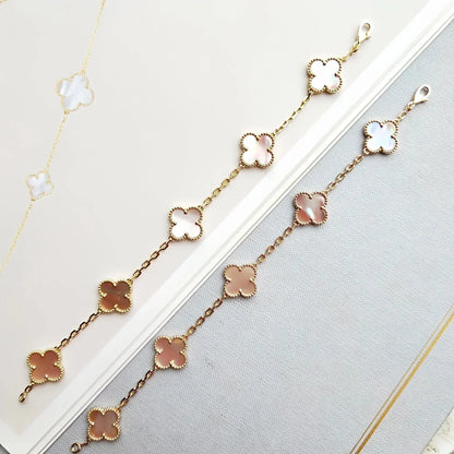 [Max Jewelry ] CLOVER 5 MOTIFS  PINK MOP BRACELET COLLECTION