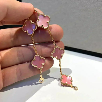 [Max Jewelry ] CLOVER 5 MOTIFS  PINK MOP BRACELET COLLECTION