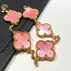 [Plus&Max]LUCKY CLOVER 5-MOTIF BRACELET - PINK MOTHER-OF-PEARL COLLECTION