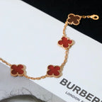 [Plus&Max]LUCKY CLOVER 5-MOTIF BRACELET - RED CARNELIAN COLLECTION