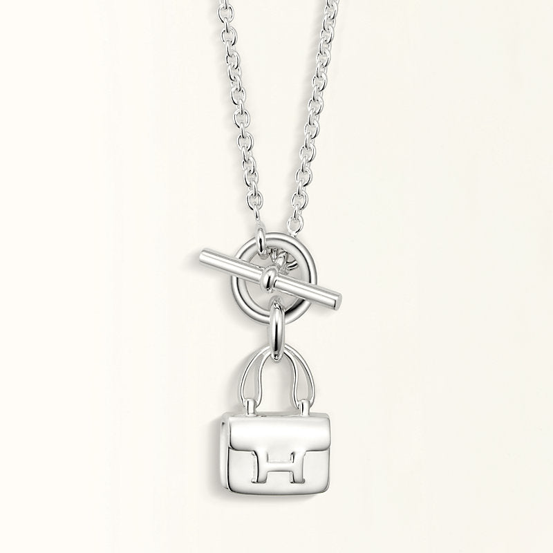 [Max Jewelry ]POP H PEDANT SILVER NECKLACE