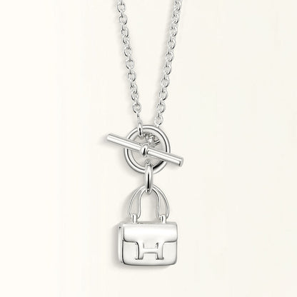 [Max Jewelry ]POP H PEDANT SILVER NECKLACE