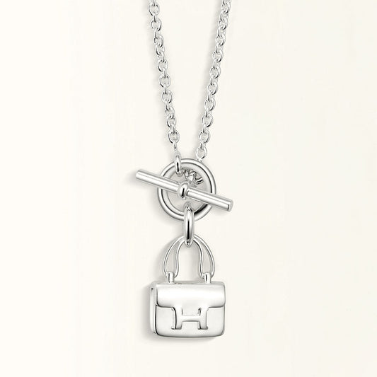 [Max Jewelry ]POP H PEDANT SILVER NECKLACE