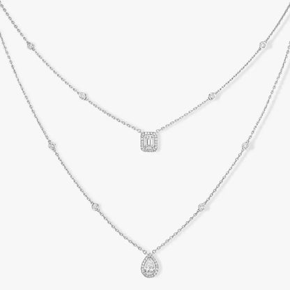 [Max Jewelry]Diamond Necklace My Twin 2 Rows