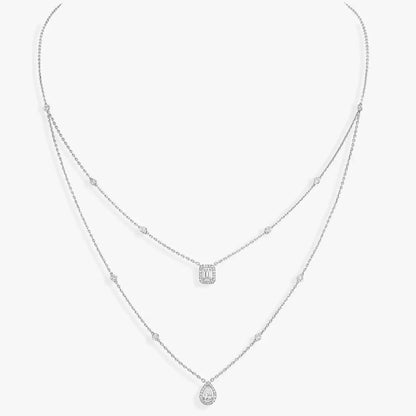 [Max Jewelry]Diamond Necklace My Twin 2 Rows