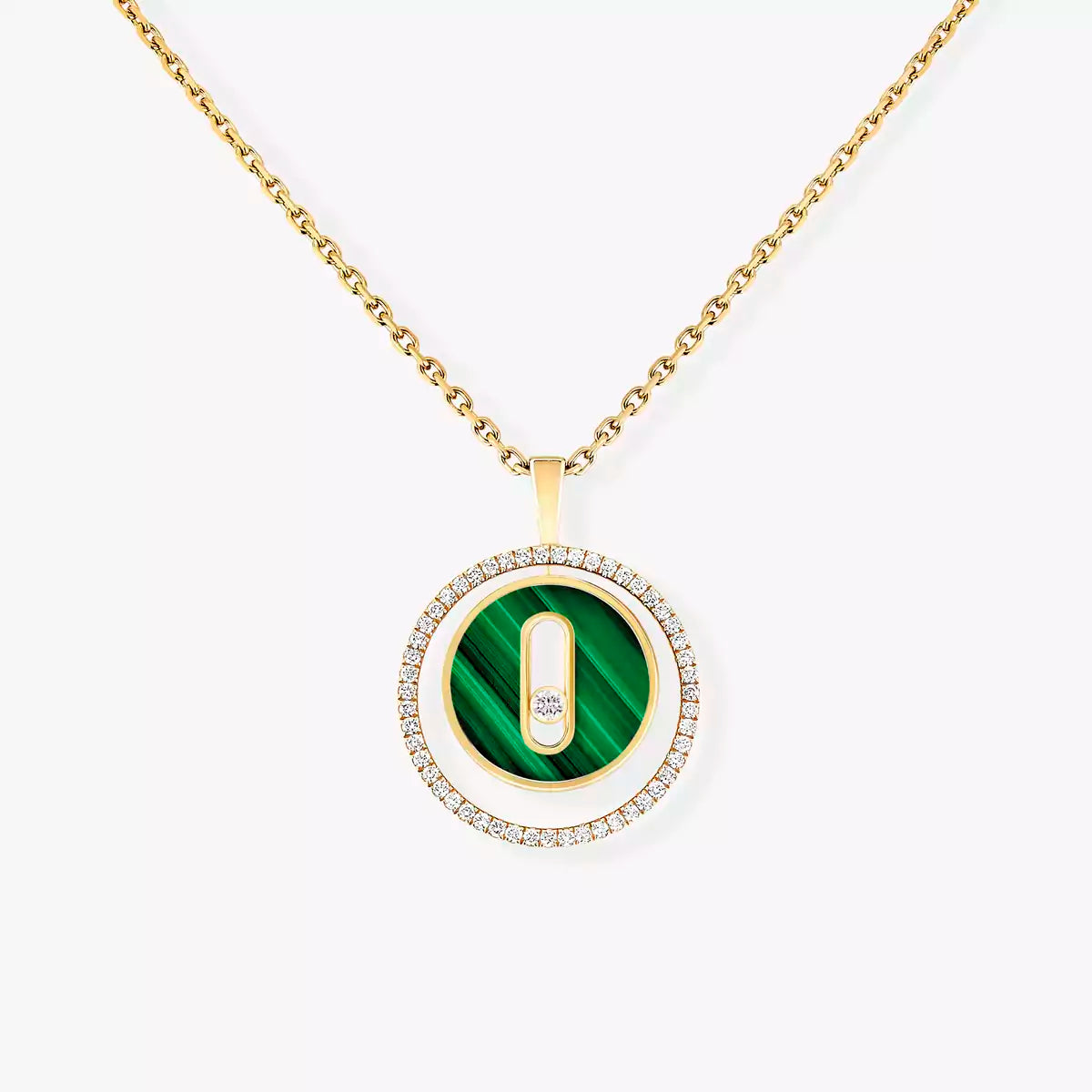 [Max Jewelry]Lucky Move Diamond Necklace in Rose Gold and White Mother-of-Pearl
