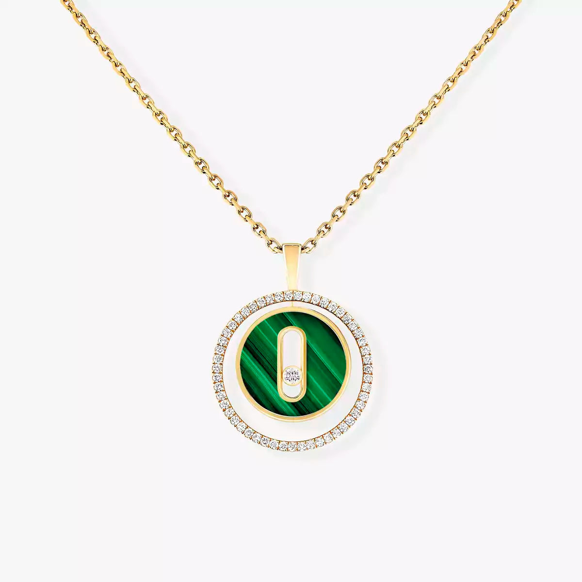 [Plus&Max]Lucky Move Diamond Necklace in Rose Gold and White Mother-of-Pearl