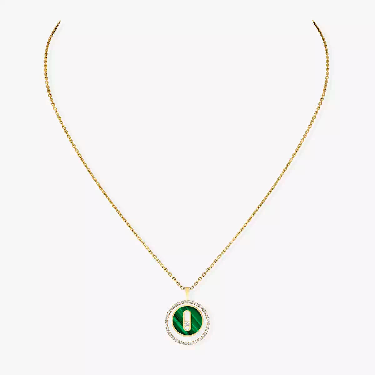 [Max Jewelry]Lucky Move Diamond Necklace in Rose Gold and White Mother-of-Pearl