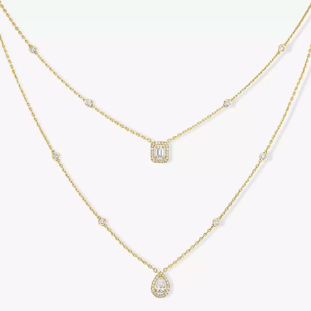 [Max Jewelry]Diamond Necklace My Twin 2 Rows