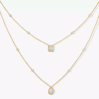 [Max Jewelry]Diamond Necklace My Twin 2 Rows