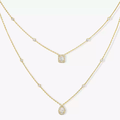 [Plus&Max]Diamond Necklace My Twin 2 Rows