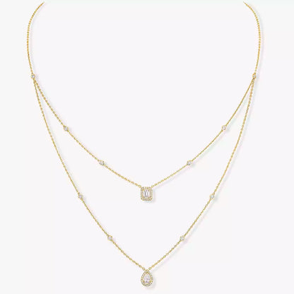 [Max Jewelry]Diamond Necklace My Twin 2 Rows