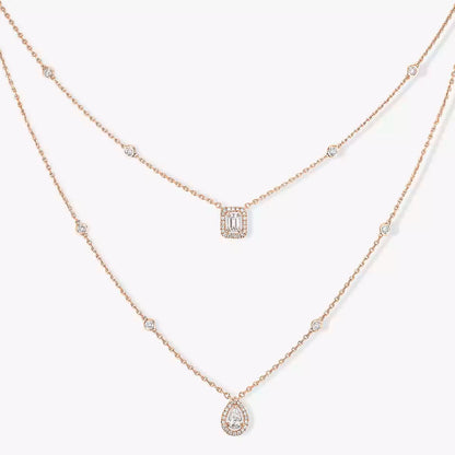 [Max Jewelry]Diamond Necklace My Twin 2 Rows