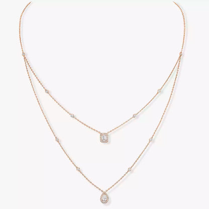 [Max Jewelry]Diamond Necklace My Twin 2 Rows