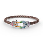 [Plus&Max]FORC LARGE HORSESHOE  COLORED DIAMOND BRACELET SILVER