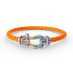 [Plus&Max]FORC LARGE HORSESHOE  COLORED DIAMOND BRACELET SILVER