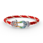 [Plus&Max]FORC LARGE HORSESHOE  COLORED DIAMOND BRACELET SILVER