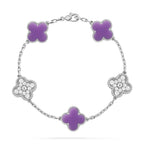 [Plus&Max]LUCKY CLOVER 5-MOTIF BRACELET - LAVENDER COLLECTION