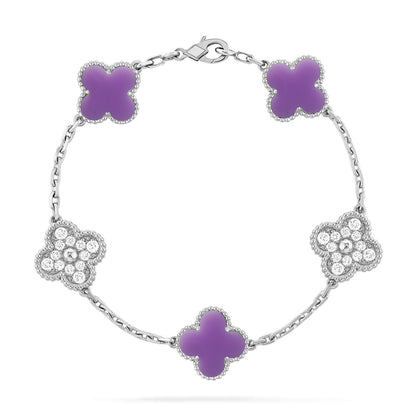 [Max Jewelry ]CLOVER 5 MOTIF LIGHT PURPLE BRACELET COLLECTION