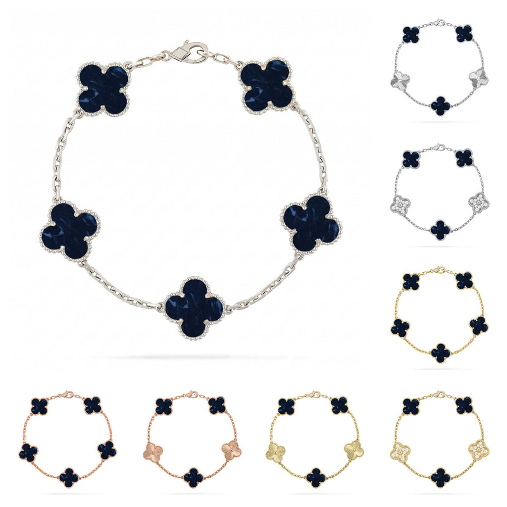 [Plus&Max]LUCKY CLOVER 5-MOTIF BRACELET - PIETERSITE COLLECTION