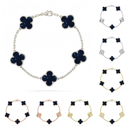 [Plus&Max]LUCKY CLOVER 5-MOTIF BRACELET - PIETERSITE COLLECTION