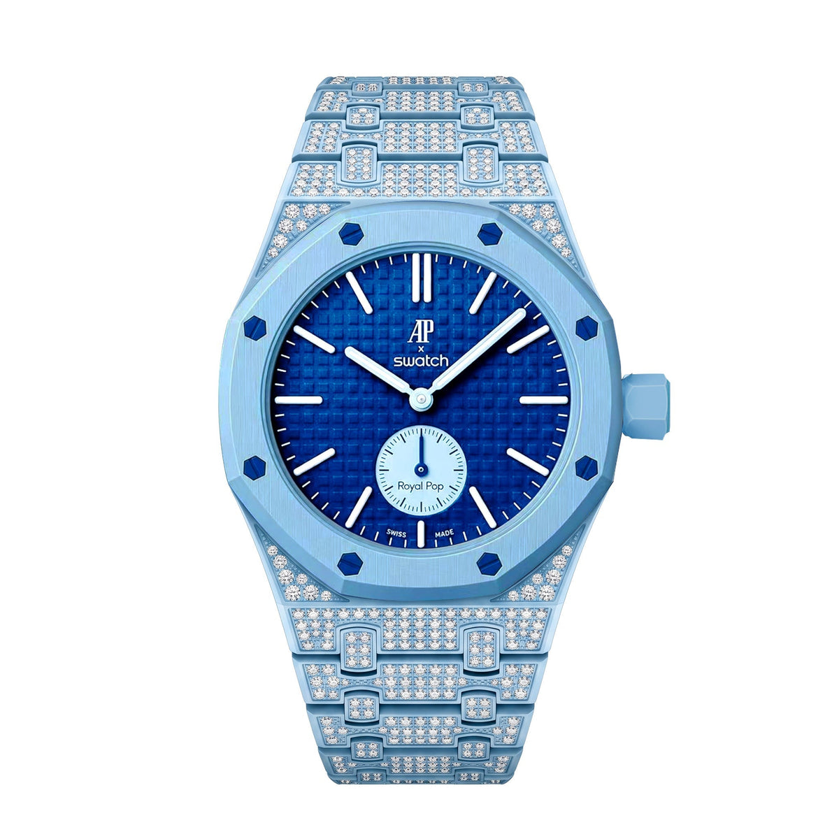[Plus&Max]Royal Oak Pop Exclusive Bioceramic Case & Bioceramic Strap Full Diamond