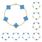 [Plus&Max]LUCKY CLOVER 5-MOTIF BRACELET - BLUE AGATE COLLECTION