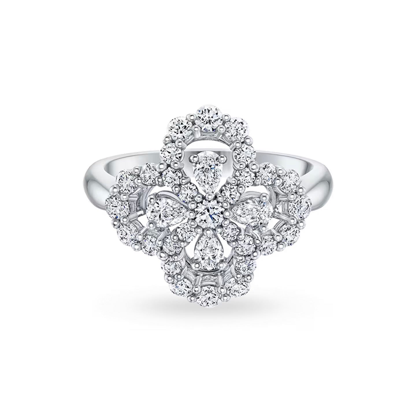 [Max Jewelry ]LOOP RING FULL MOTIF DIAMOND 16MM SILVE