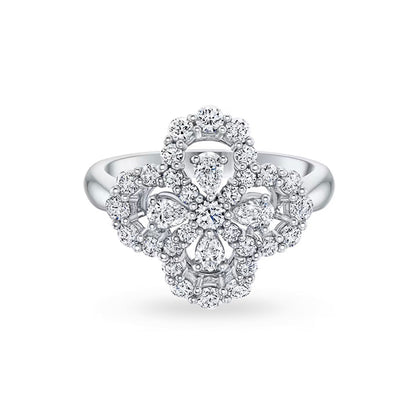 [Max Jewelry ]LOOP RING FULL MOTIF DIAMOND 16MM SILVE
