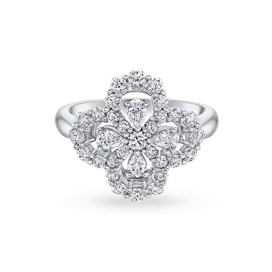 [Max Jewelry ]LOOP RING FULL MOTIF DIAMOND 16MM SILVE