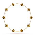 [Plus&Max]CLOVER 10 MOTIFS TIGER EYE NECKLACE