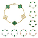 [Plus&Max]LUCKY CLOVER 5-MOTIF BRACELET - MALACHITE COLLECTION