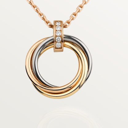[Max Jewelry ]TRINITY NECKLACE GOLD  DIAMONDS
