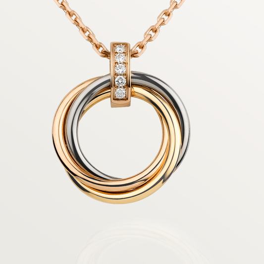 [Max Jewelry ]TRINITY NECKLACE GOLD  DIAMONDS