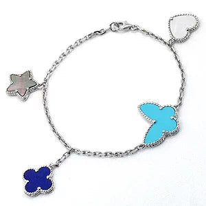 [Max Jewelry ]LUCKY SPRING SILVER BRACELET 4 MOTIF
