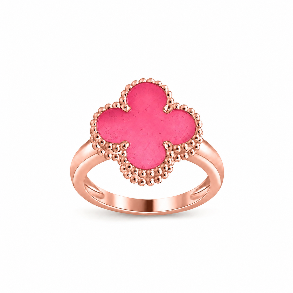 [Plus&Max]NEW CLOVER PINK ENAMEL RINGS