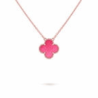 [Plus&Max] NEW CLOVER 15MM PINK ENAMEL NECKLACE
