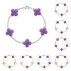 [Plus&Max]LUCKY CLOVER 5-MOTIF BRACELET - LAVENDER COLLECTION