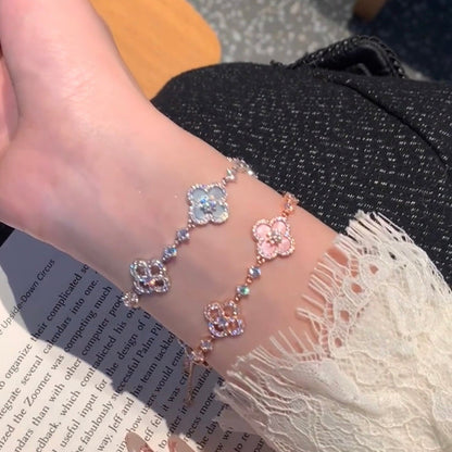 [Max Jewelry ]CLOVER 5 MOTIF PINK BLUE RED WHITE BRACELET