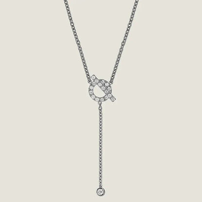 [Max Jewelry ]FINESSE SILVER DIAMOND NECKLACE