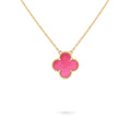 [Plus&Max] NEW CLOVER 15MM PINK ENAMEL NECKLACE