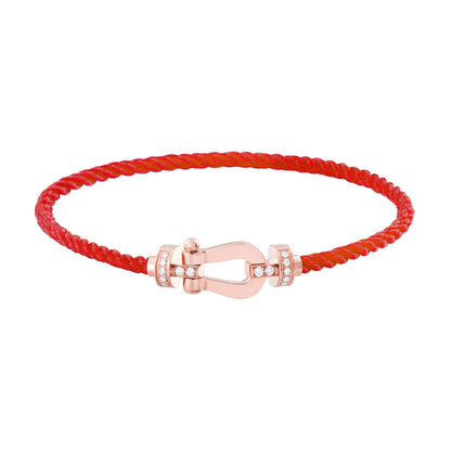 [Max Jewelry ]FORCE 10 HALF DIAMOND PINK GOLD RED CORDERI LARGE AND MEDIUM MODEL
