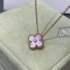[Plus&Max]CLOVER 15MM DIAMOND PINK MOP NECKLACE
