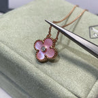 [Plus&Max]CLOVER 15MM DIAMOND PINK MOP NECKLACE