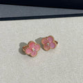 [Plus&Max]CLOVER MEDIUM 1 DIAMOND PINK EARRINGS