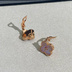 [Plus&Max]CLOVER MEDIUM 1 DIAMOND PINK EARRINGS